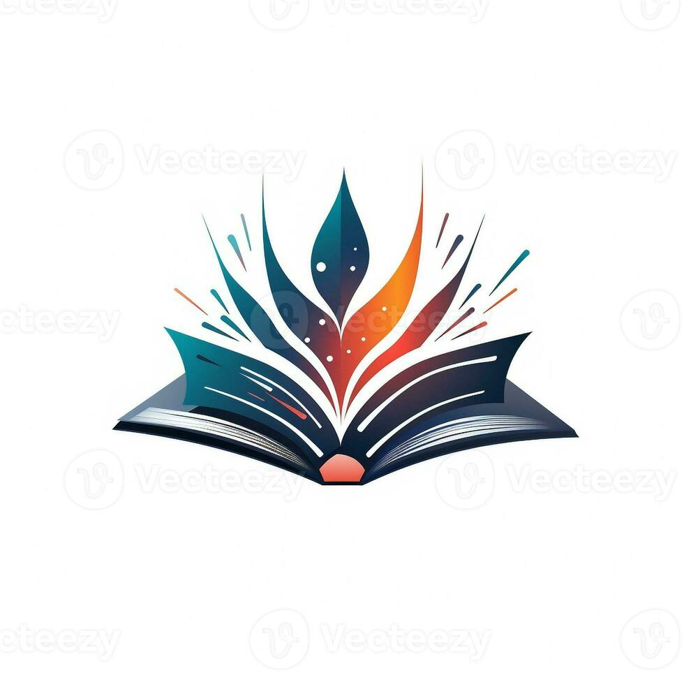 AI generated a futuristic logo of a book. Generative AI photo