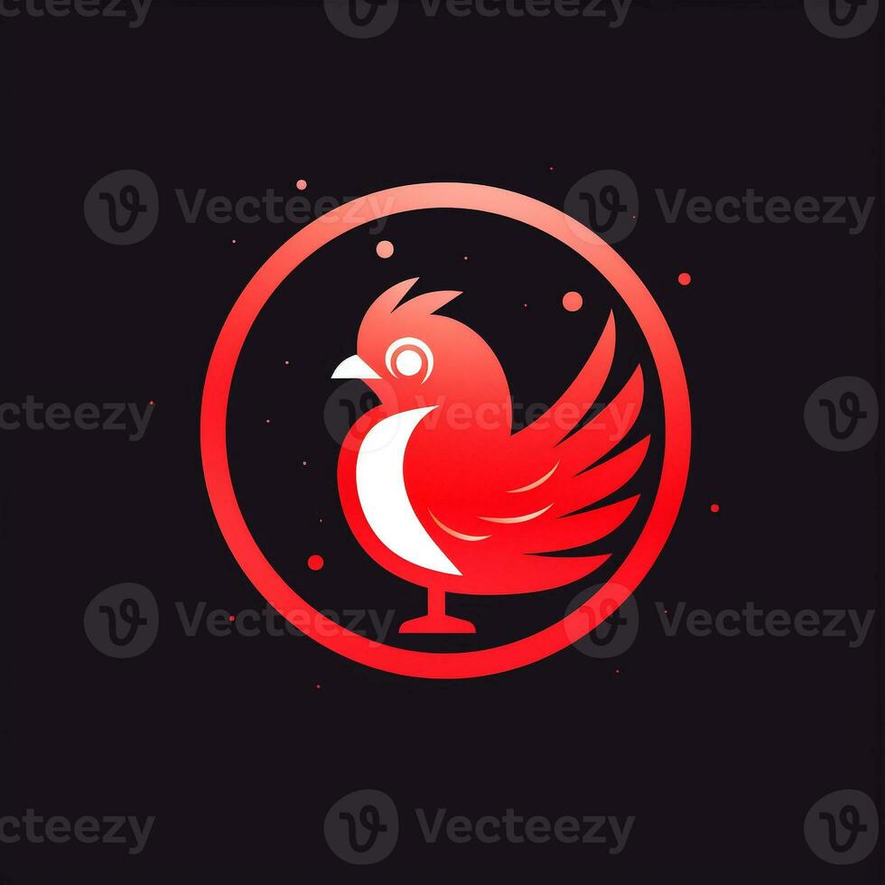 ai generado un futurista logo de un pollo. generativo ai foto