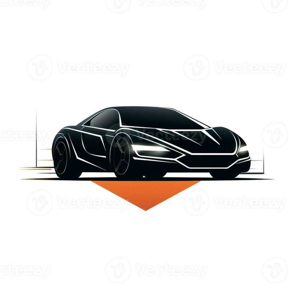AI generated a futuristic logo of a car. Generative AI photo