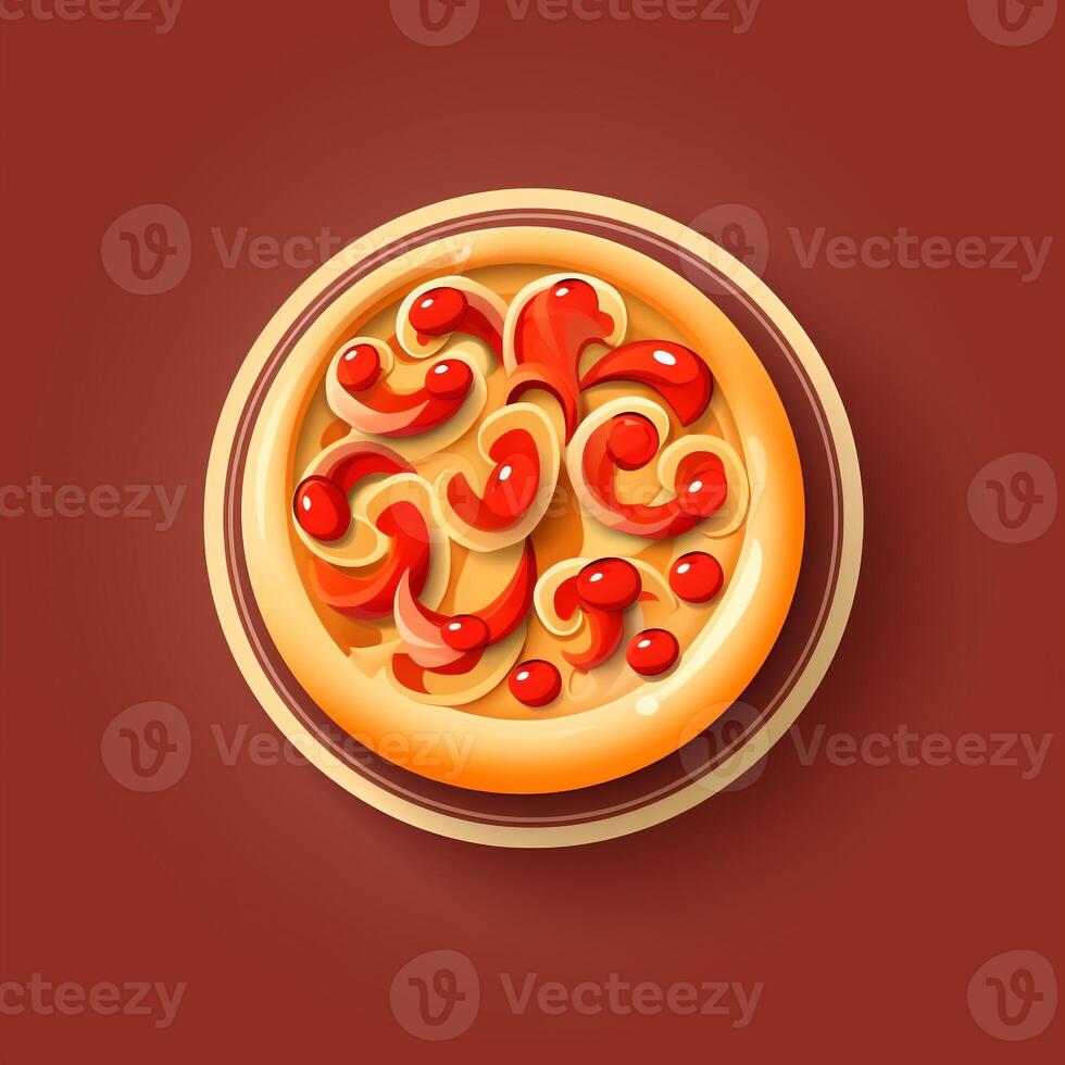 AI generated 3d logo of a pizza. Generative AI photo