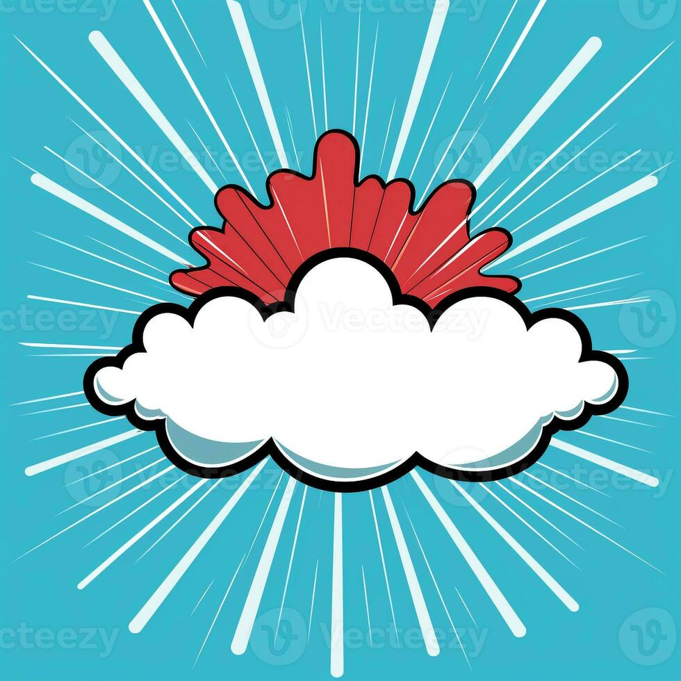 ai generado un cómic nube logo. generativo ai foto