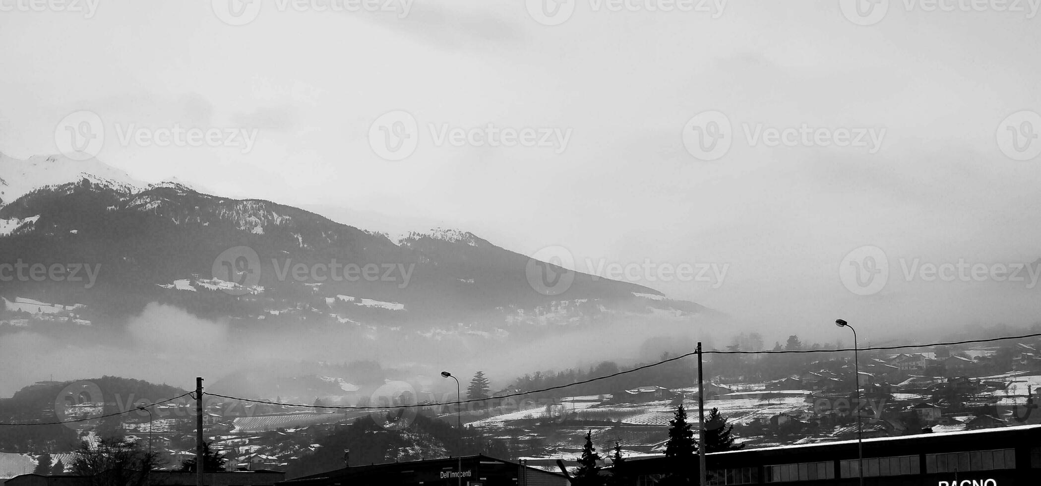 winter landscapes of the Aosta Valley in December 2023 in the middle of winter photo