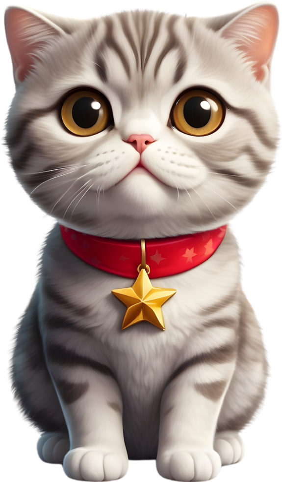AI generated a cartoon cat smile png