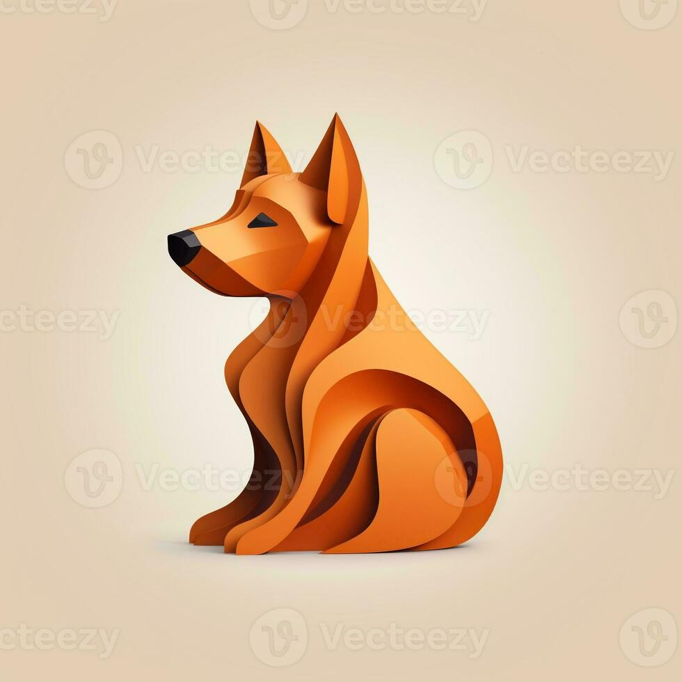 ai generado 3d logo de un perro. generativo ai foto