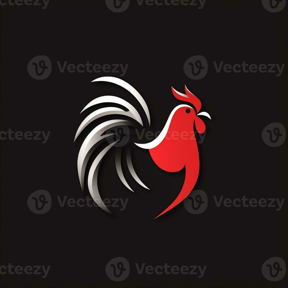 AI generated 3d logo of a chicken. Generative AI photo