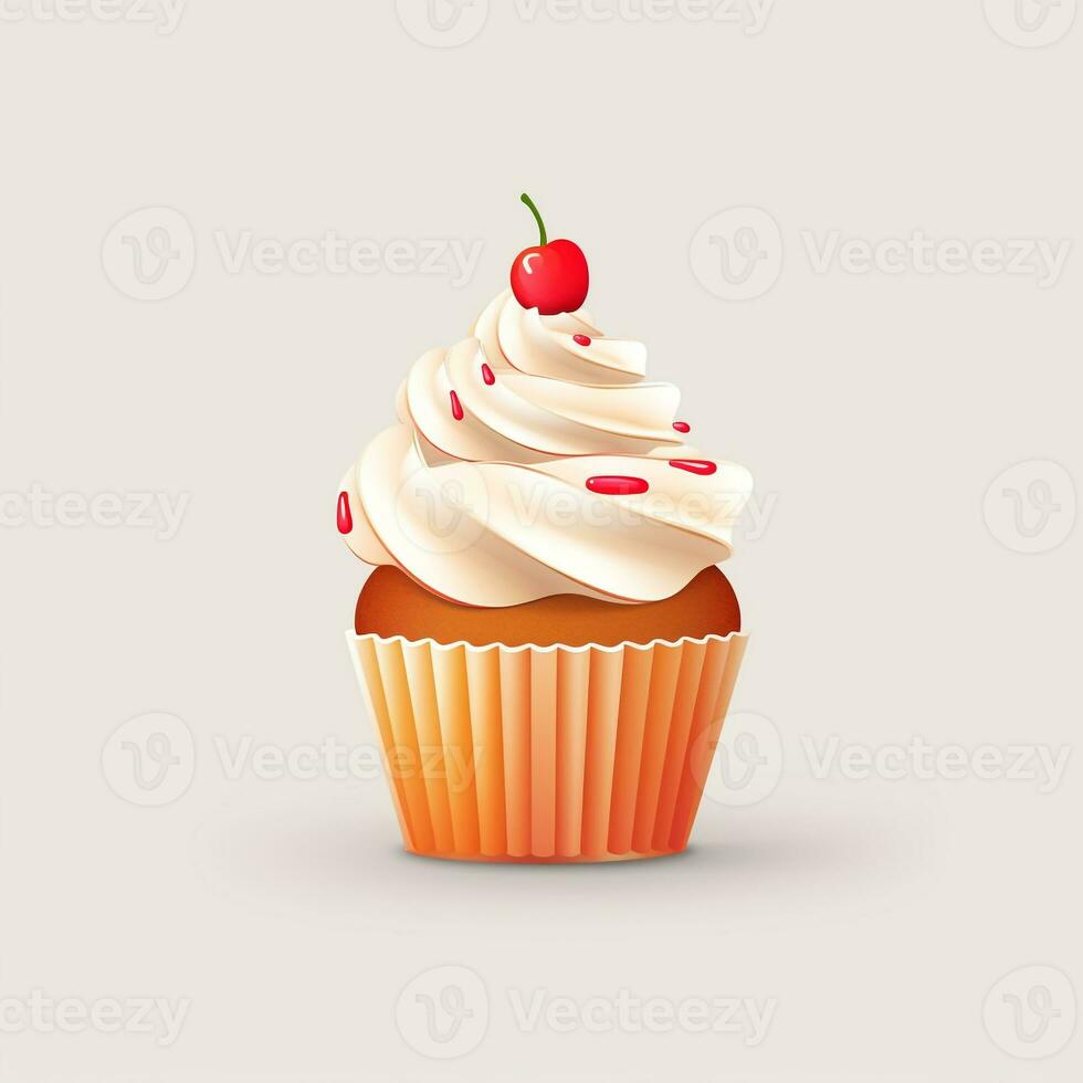 AI generated 3d logo of a cupcake. Generative AI photo