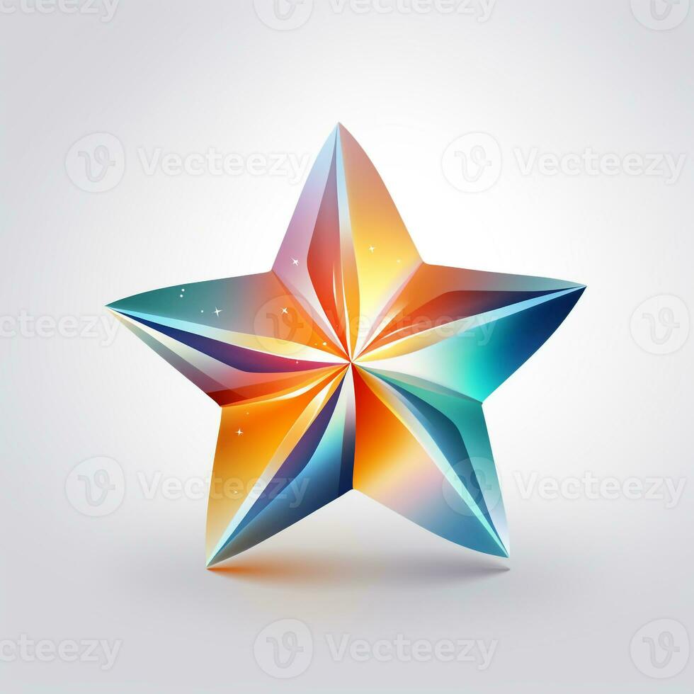 AI generated 3d logo of a star. Generative AI photo