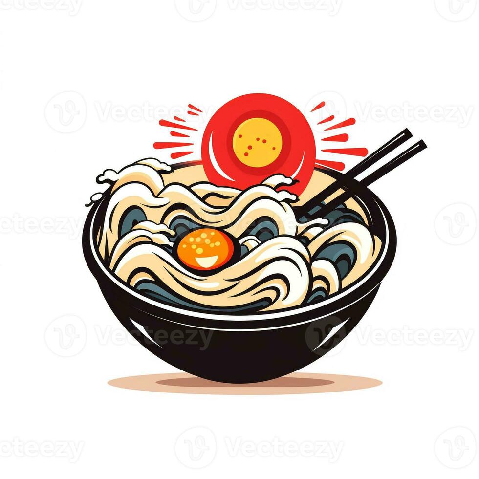 AI generated a 3d ramen logo. Generative AI photo