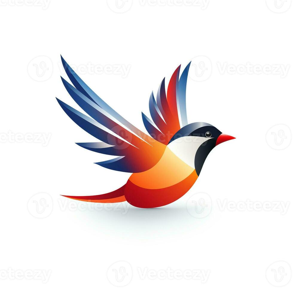 AI generated 3d logo of a bird. Generative AI photo