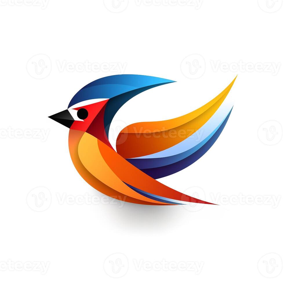 AI generated 3d logo of a bird. Generative AI photo