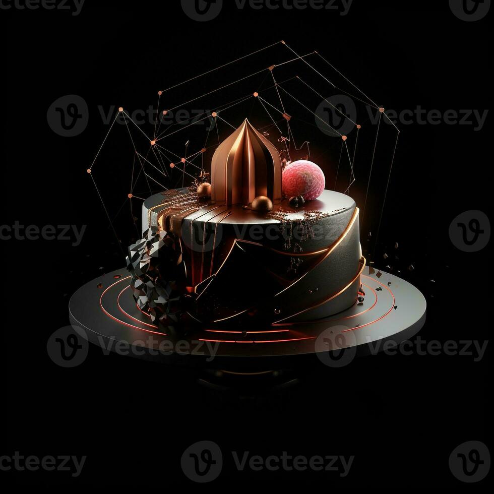 ai generado 3d logo presentando un pastel con geométrico formas generativo ai foto