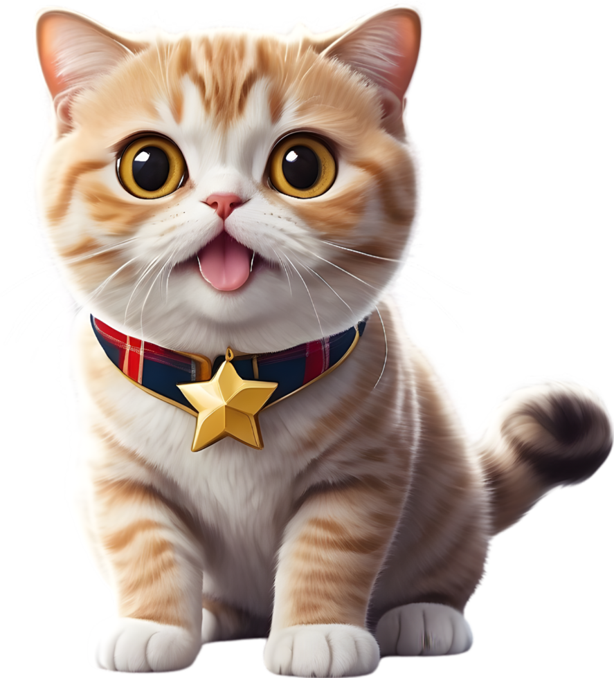 AI generated a cartoon cat smile png