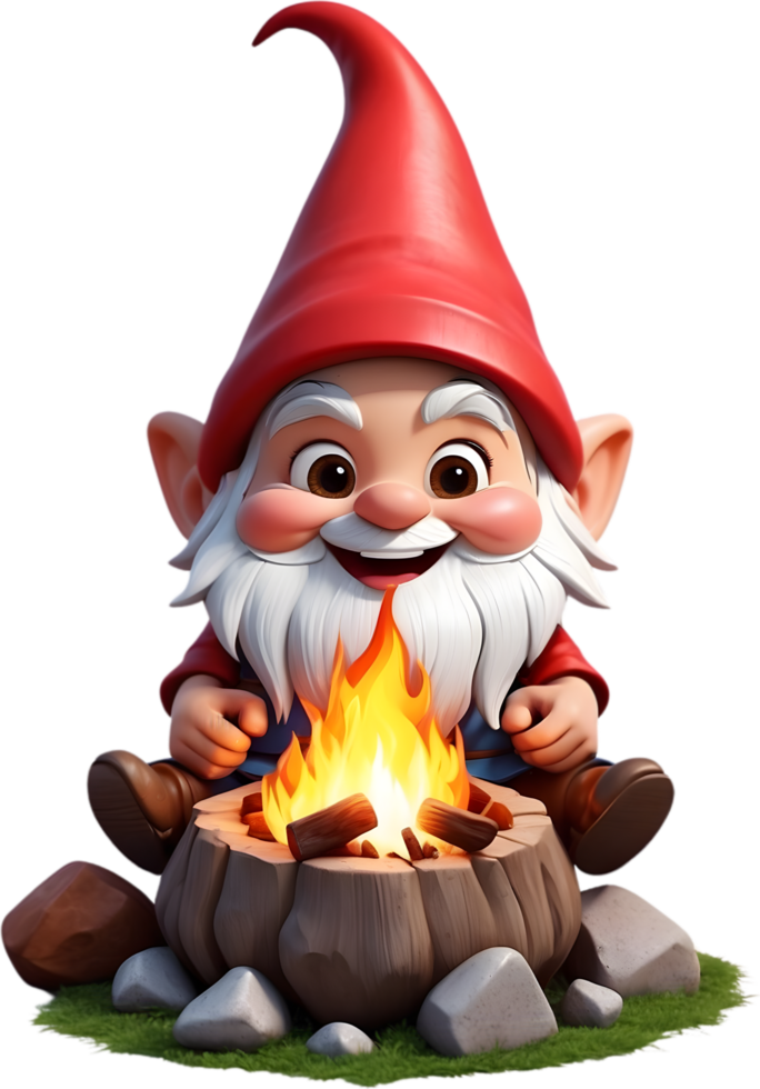 AI generated a cartoon gnome png