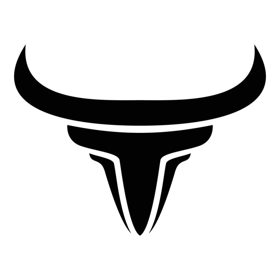 black bull silhouette design. wild buffalo sign and symbol. vector