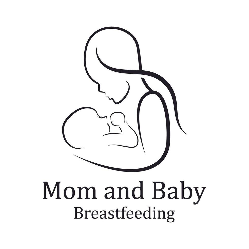 Beauty Nurse Lactating Mom Baby, Mommy Mother breastfeeding Lactation logo illustration vector
