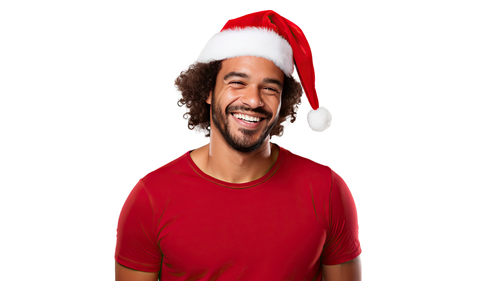 AI generated Male Figure Wearing a Santa Hat on Transparent Background png