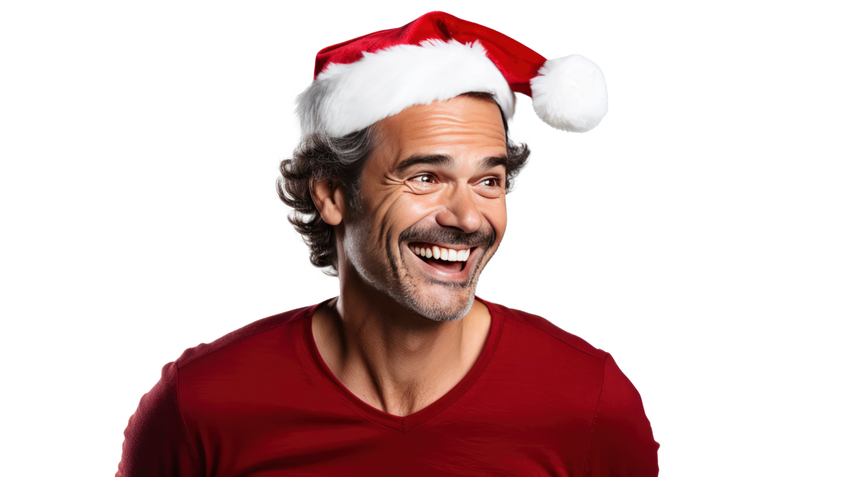 AI generated Male Figure Wearing a Santa Hat on Transparent Background png