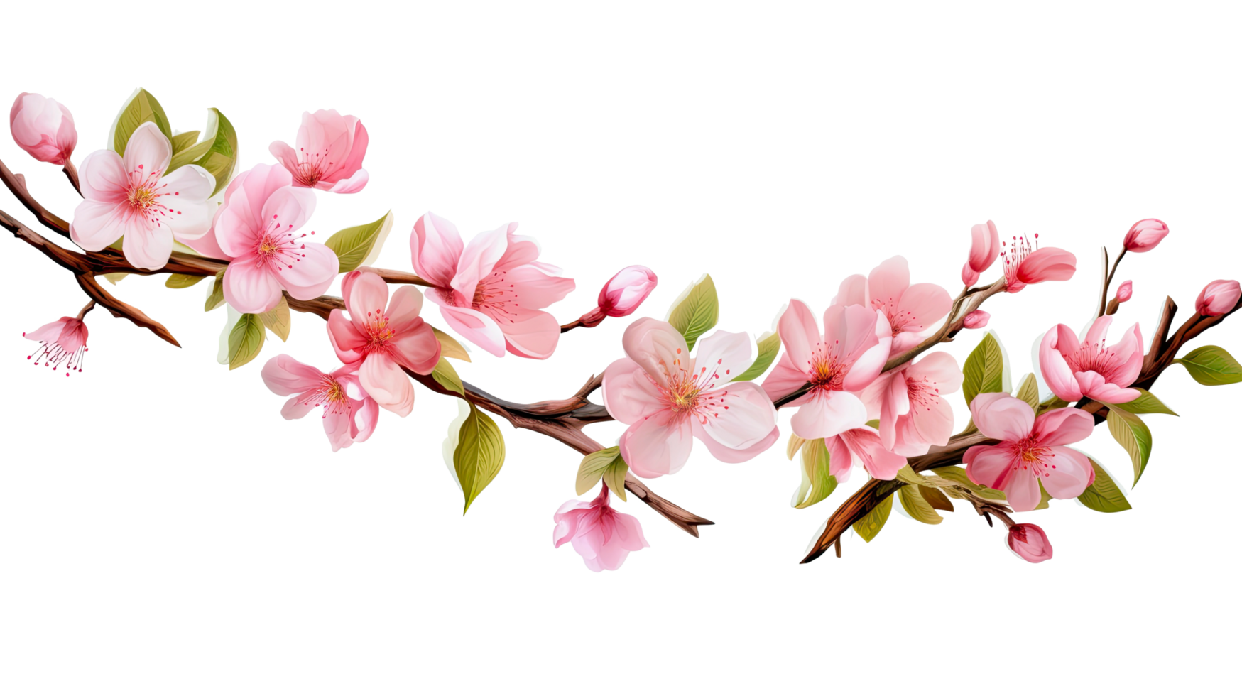 AI generated Tree branch flower isolated on a transparent background. png