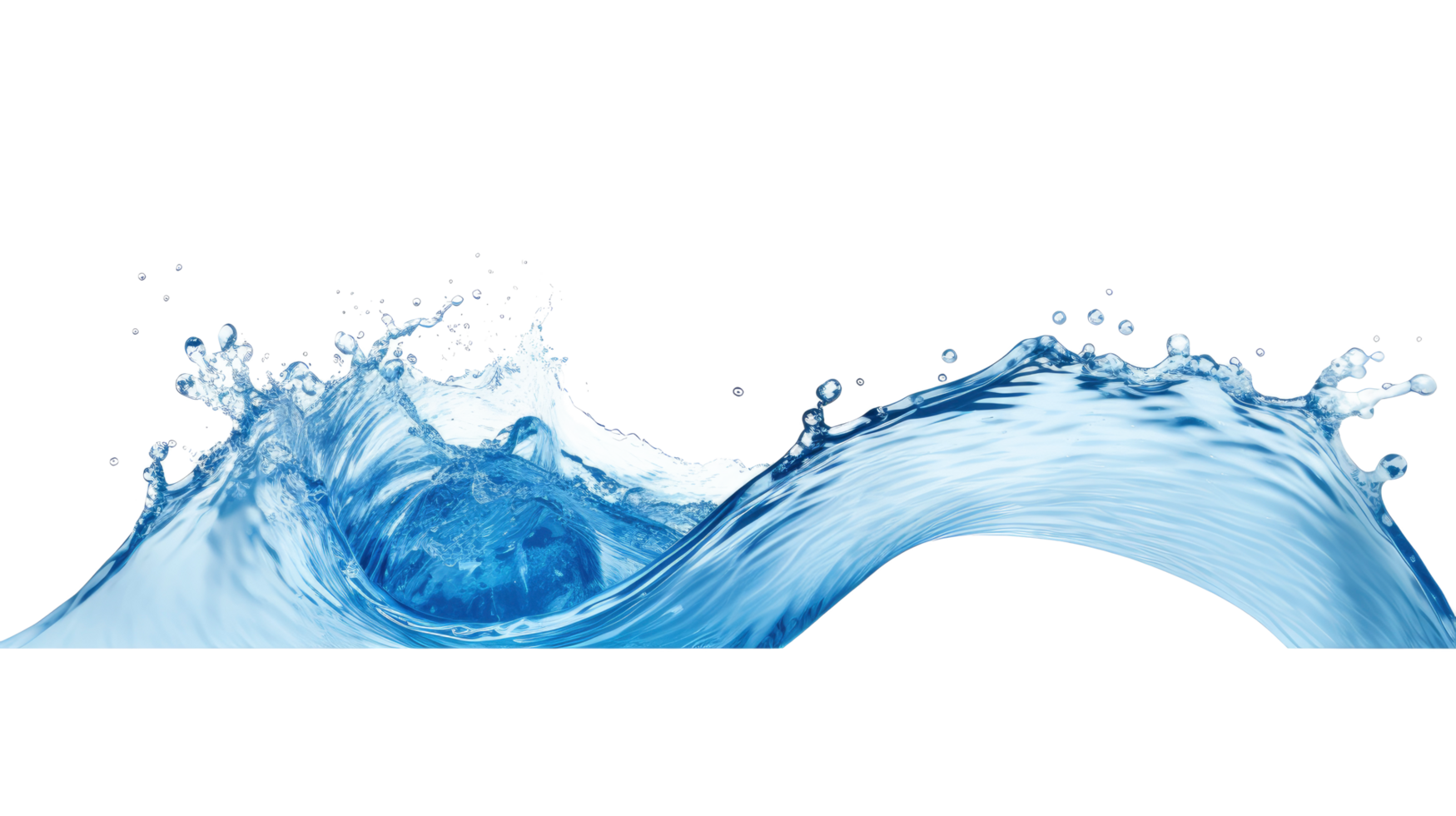 AI generated Water wave splash isolated on transparent background. png