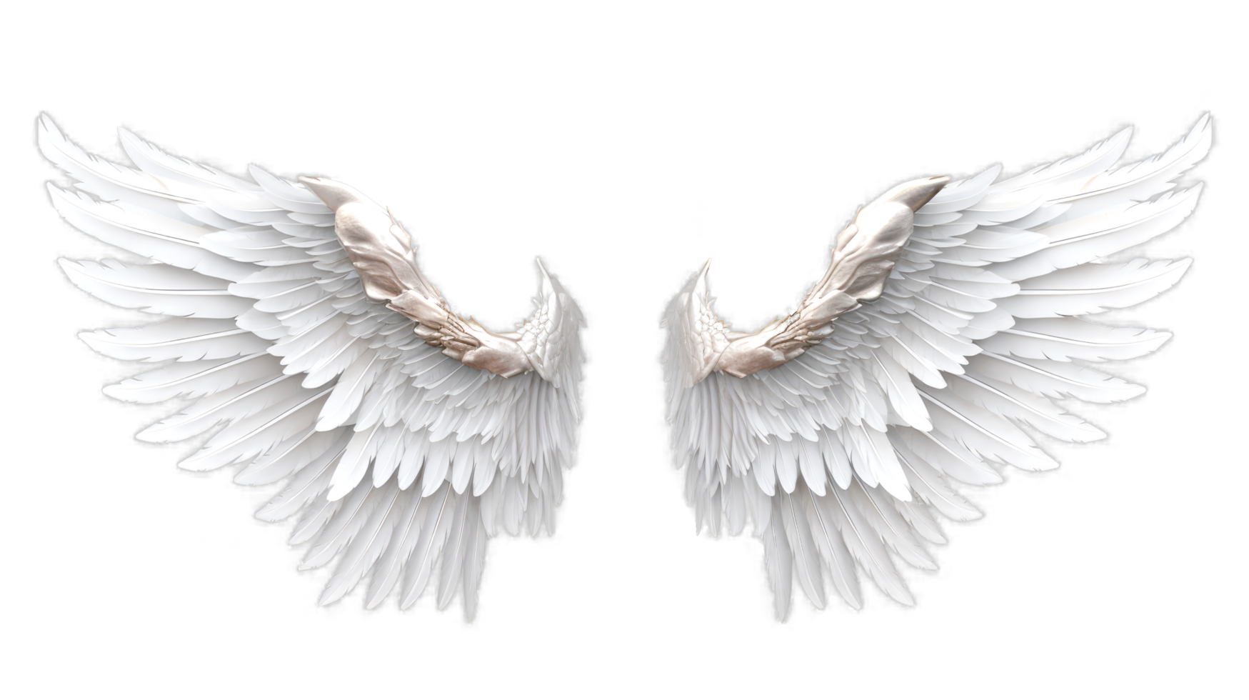 AI generated White wings isolated on a transparent background. png