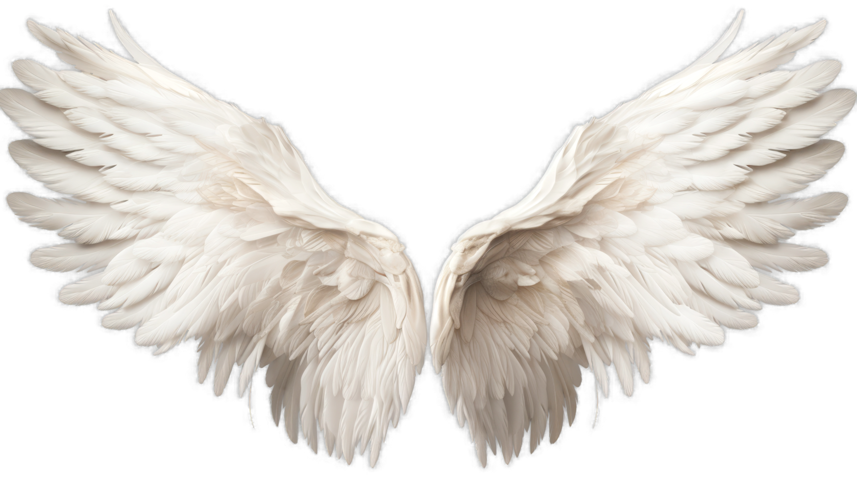AI generated White wings isolated on a transparent background. png