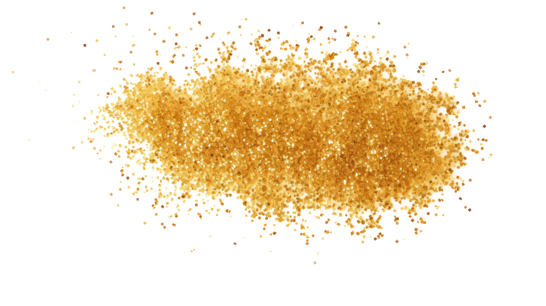 ai genererad guld gnistra och glitter damm effekt isolerat på transparent bakgrund. png