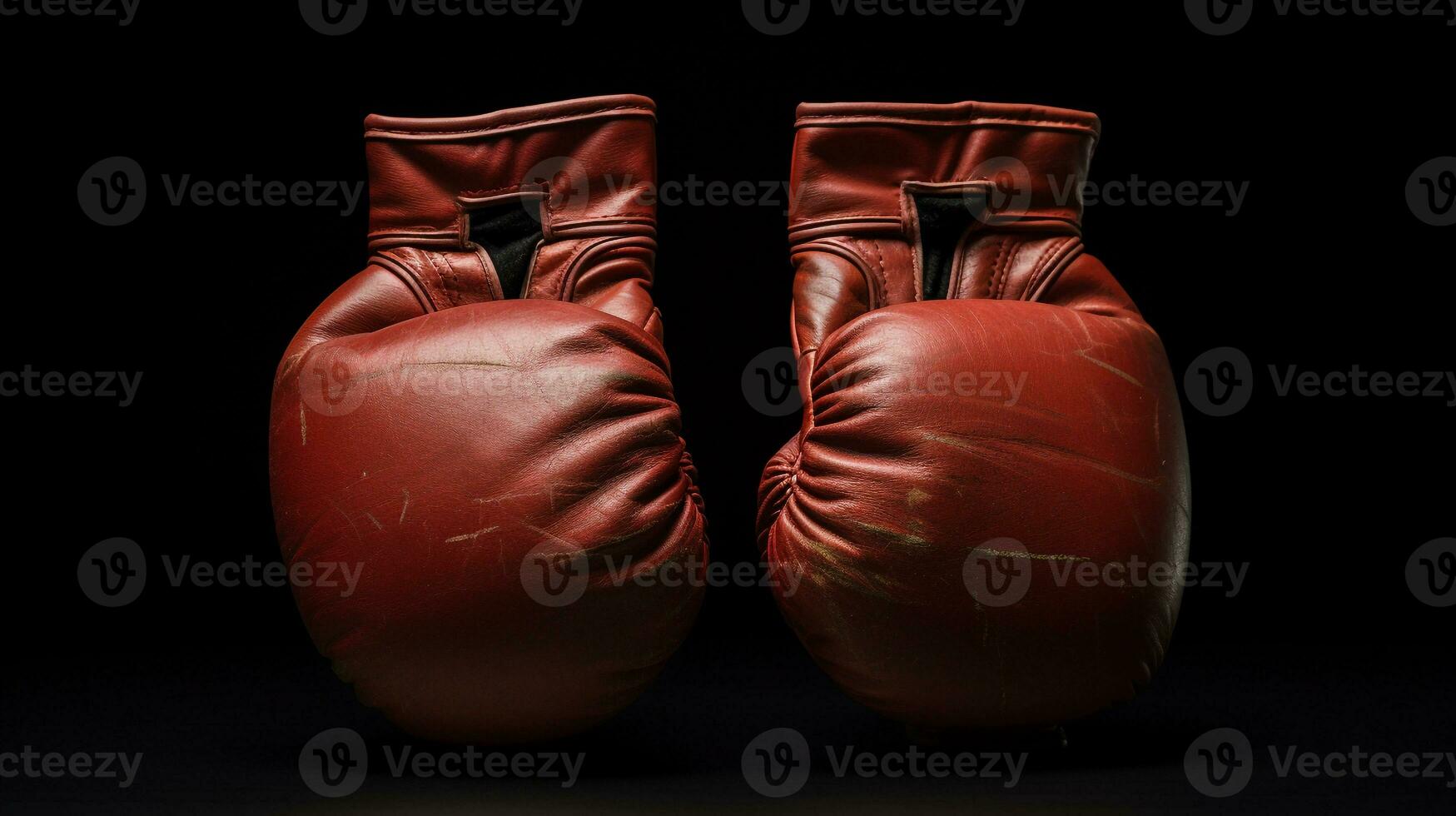 AI generated photograph a close-up of a pair of boxing gloves. Generative AI photo