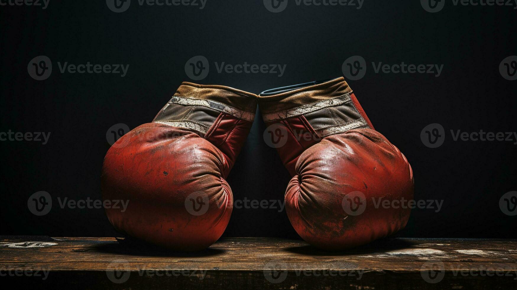 AI generated photograph a close-up of a pair of boxing gloves. Generative AI photo