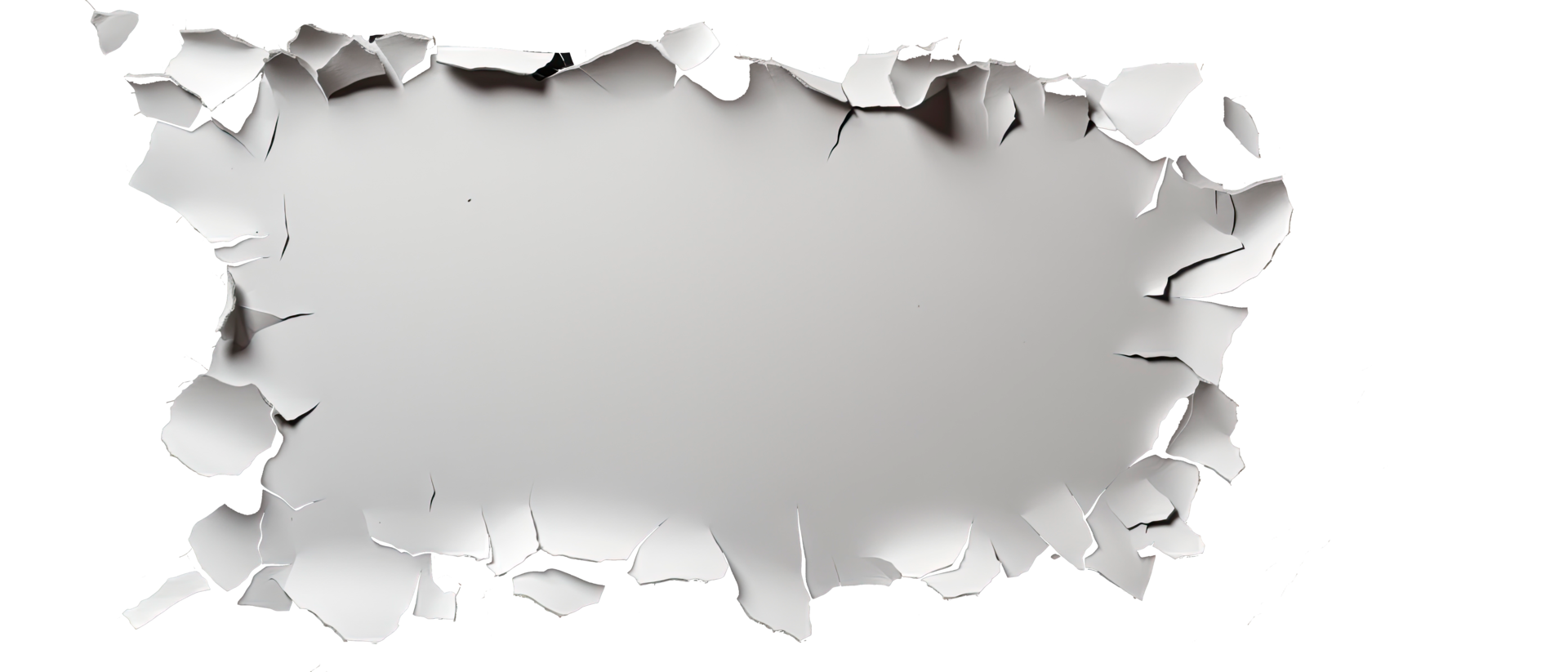 AI generated Realistic White Ripped Paper Effect on Transparent Background png