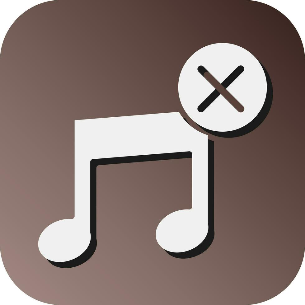 No Music  Vector Glyph Gradient Background Icon For Personal And Commercial Use.