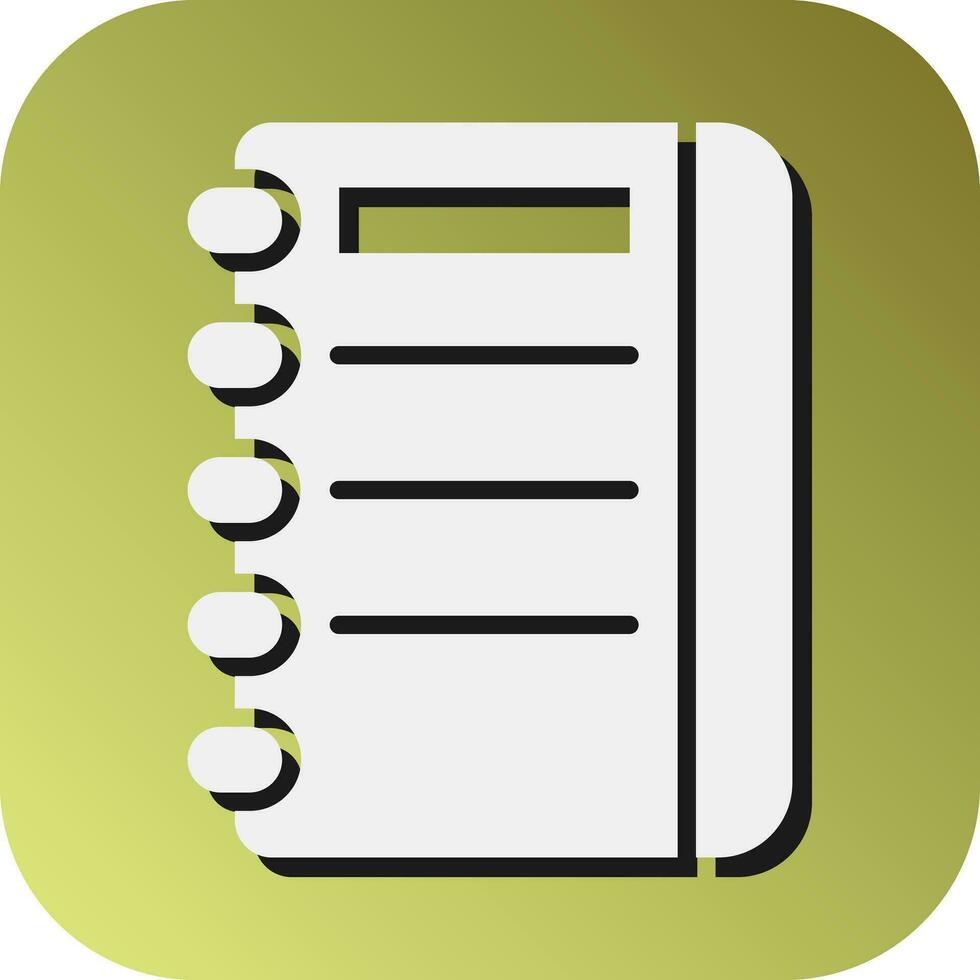 Diary  Vector Glyph Gradient Background Icon For Personal And Commercial Use.
