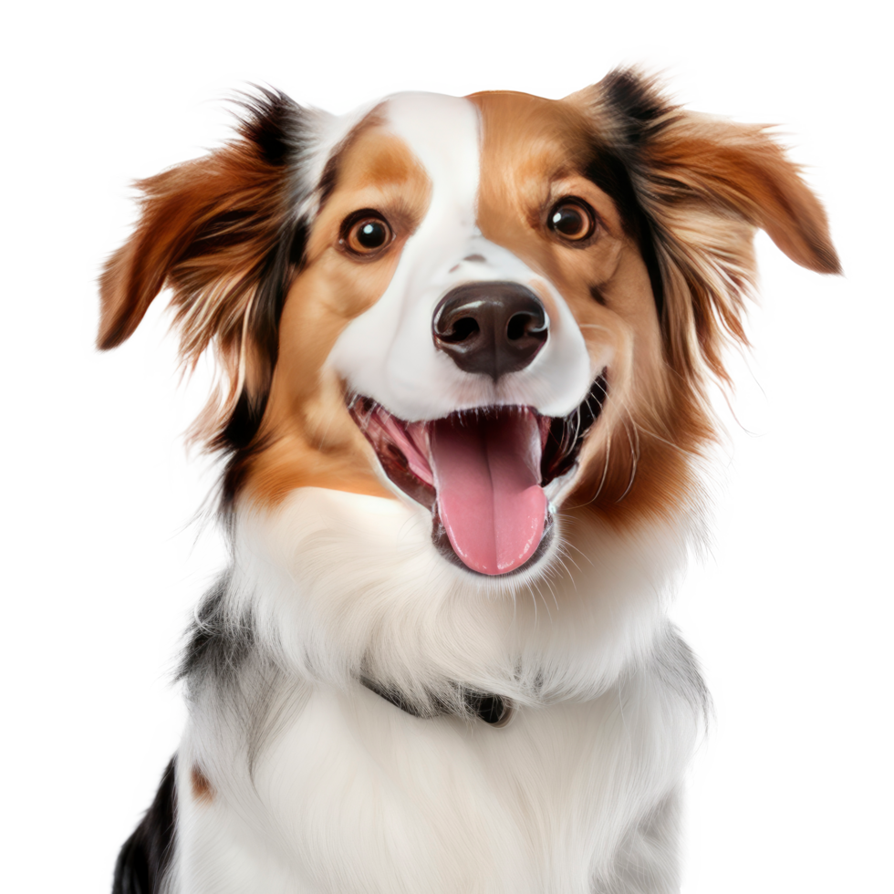 AI generated Happy dog looking at the camera on the transparent background. png