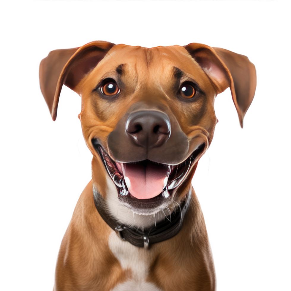 AI generated Happy dog looking at the camera on the transparent background. png