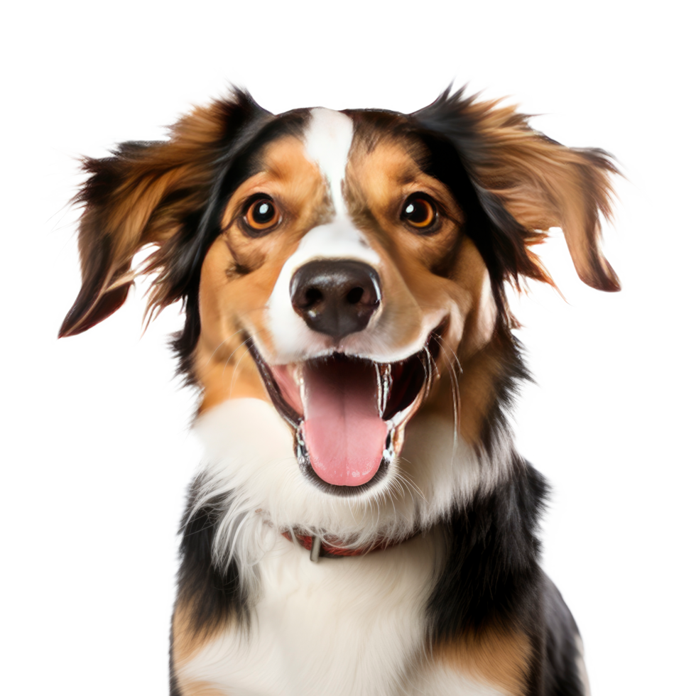 AI generated Happy dog looking at the camera on the transparent background. png