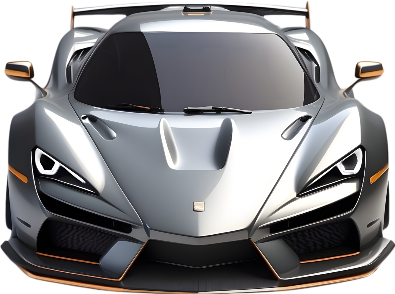 AI generated a gray sports car on a transparent background png