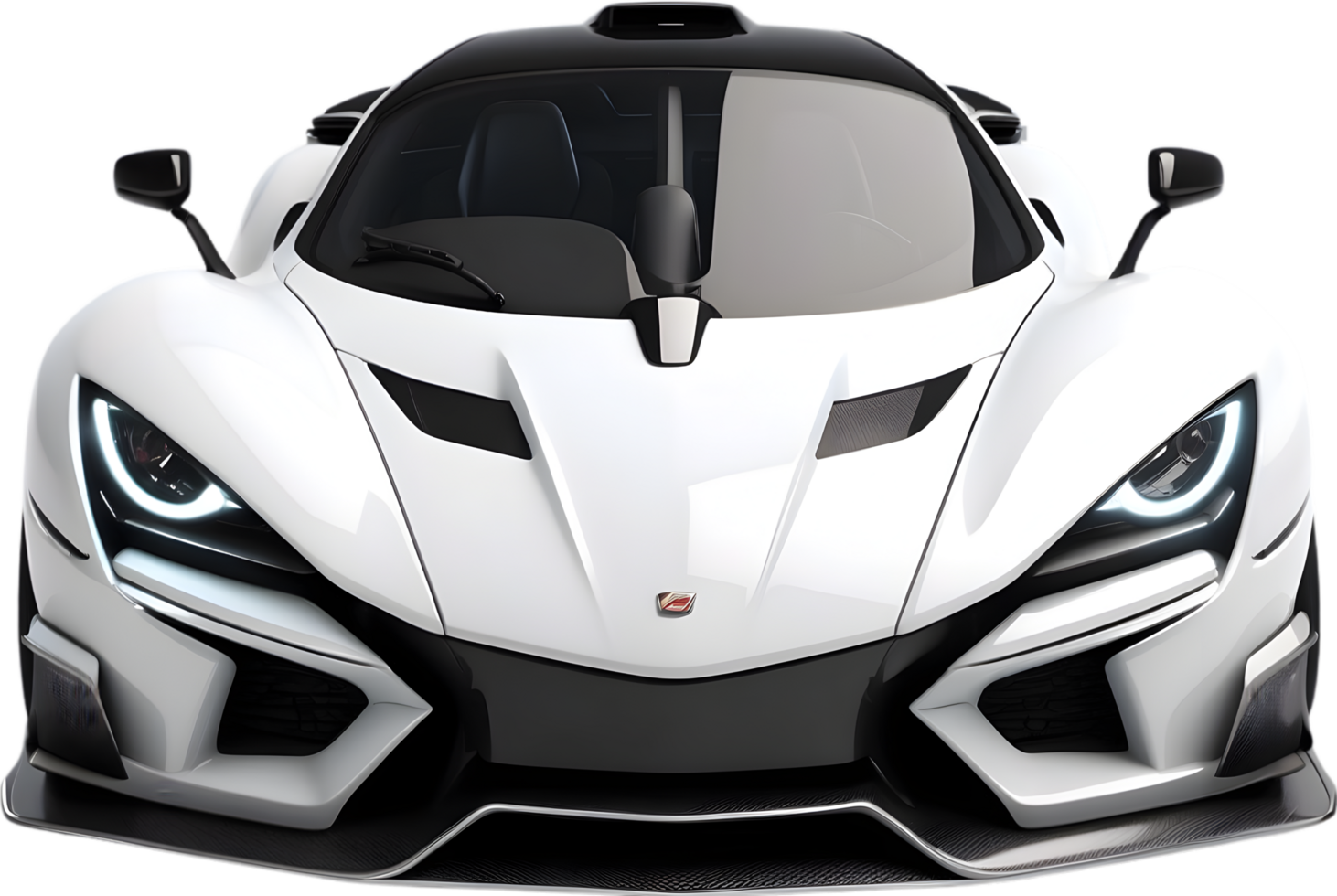 AI generated a white sports car on a transparent background png