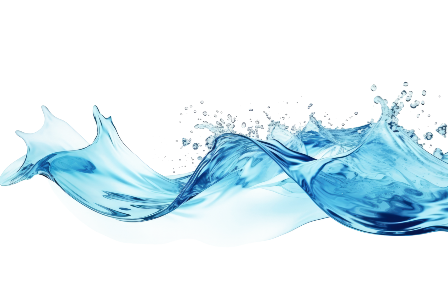 AI generated Water wave splash isolated on transparent background. png