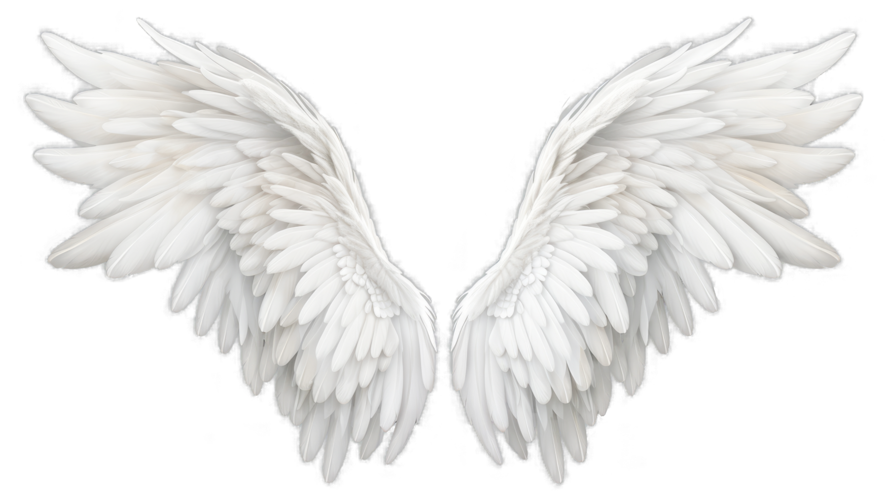 AI generated White wings isolated on a transparent background. png