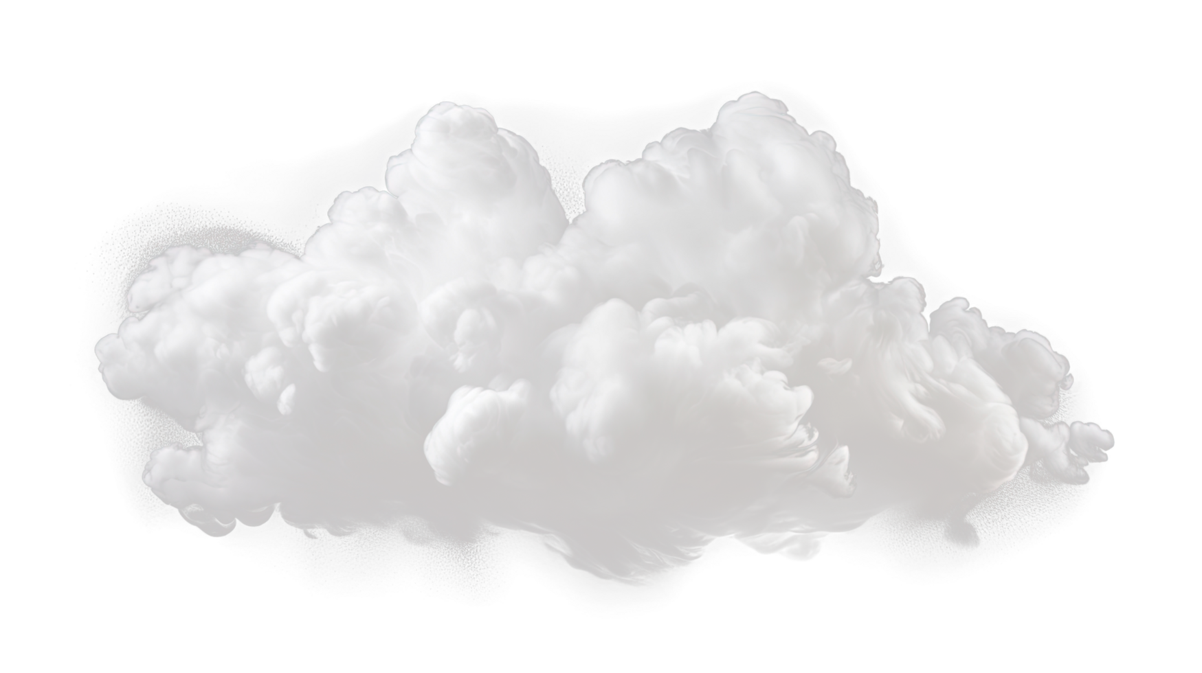 AI generated white cloud isolated on a transparent background. png
