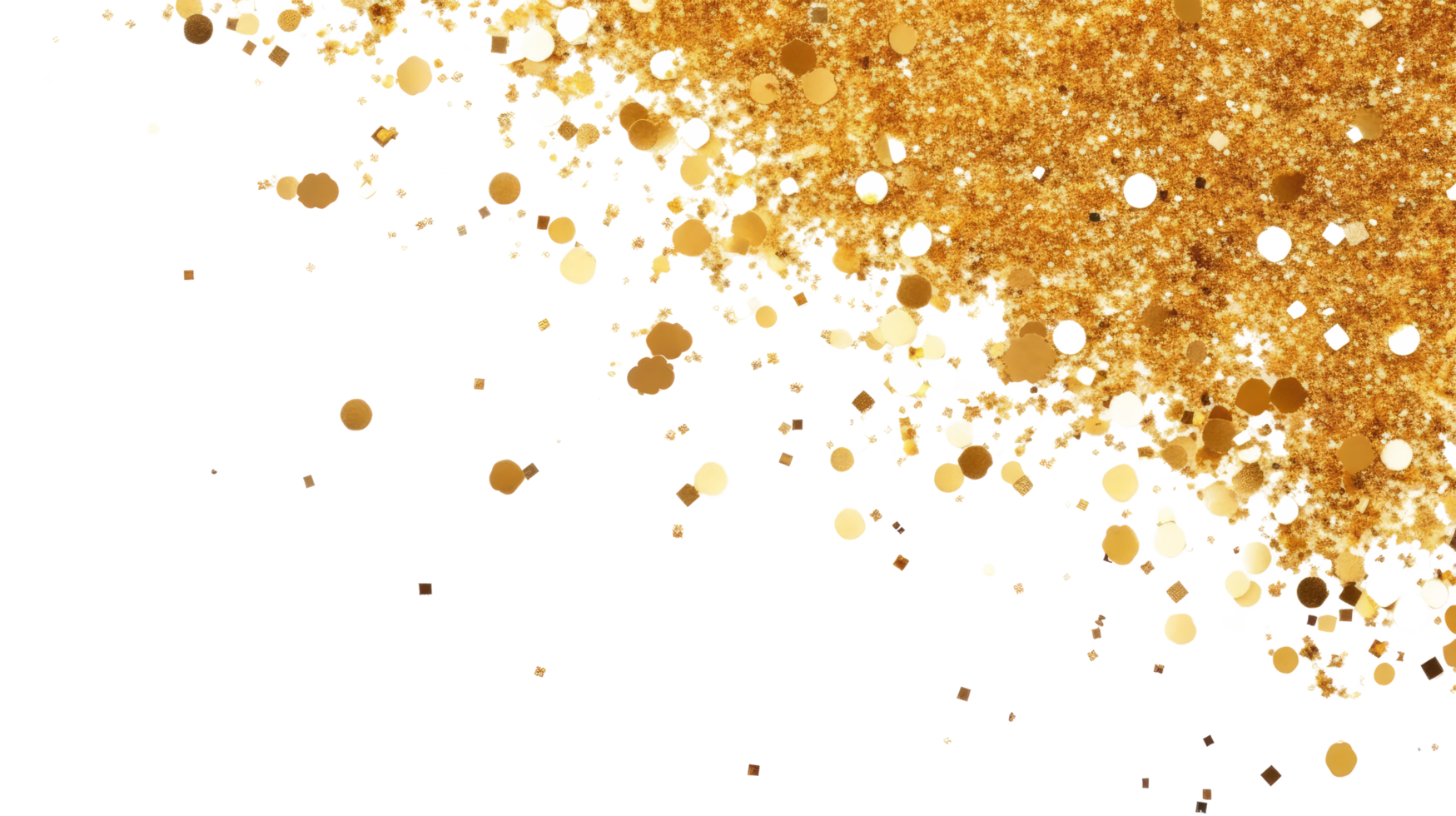 AI generated Gold Sparkle And Glitter Dust Effect isolated on transparent background. png