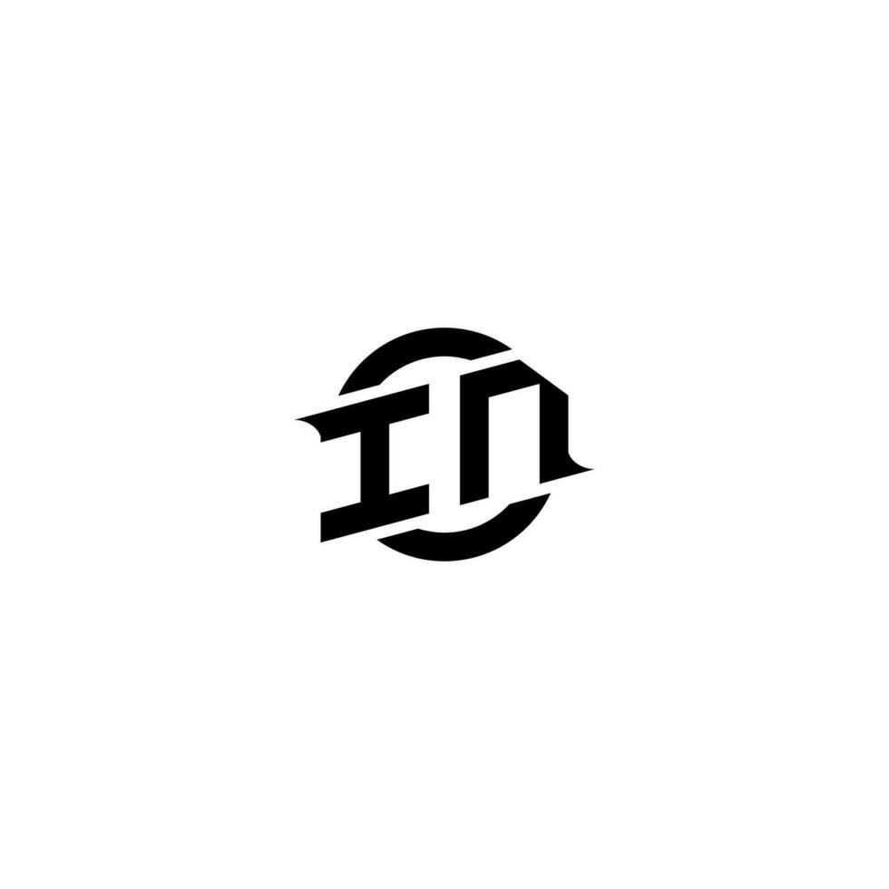 IN Premium esport logo design Initials vector