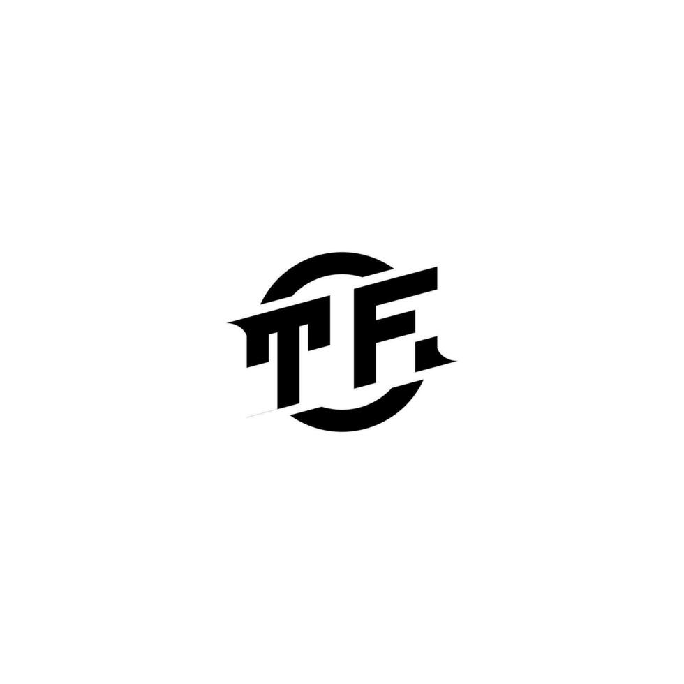 TF Premium esport logo design Initials vector