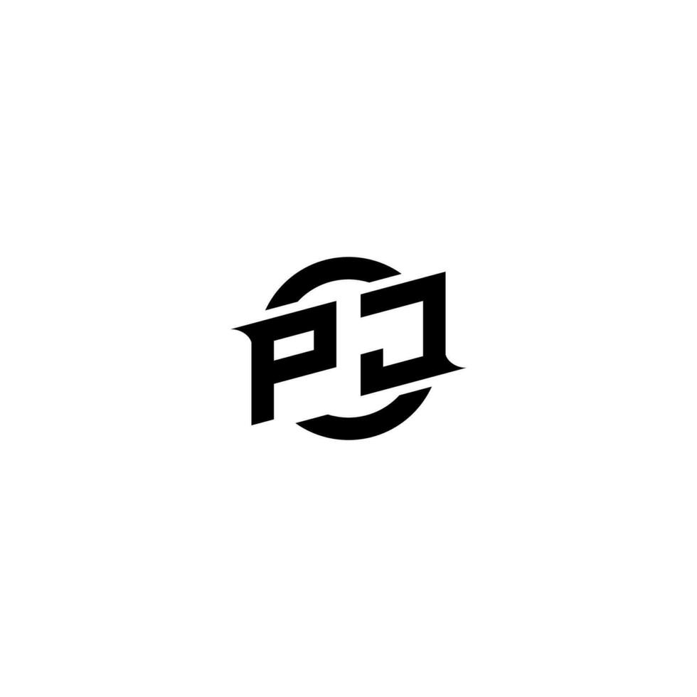 PJ Premium esport logo design Initials vector
