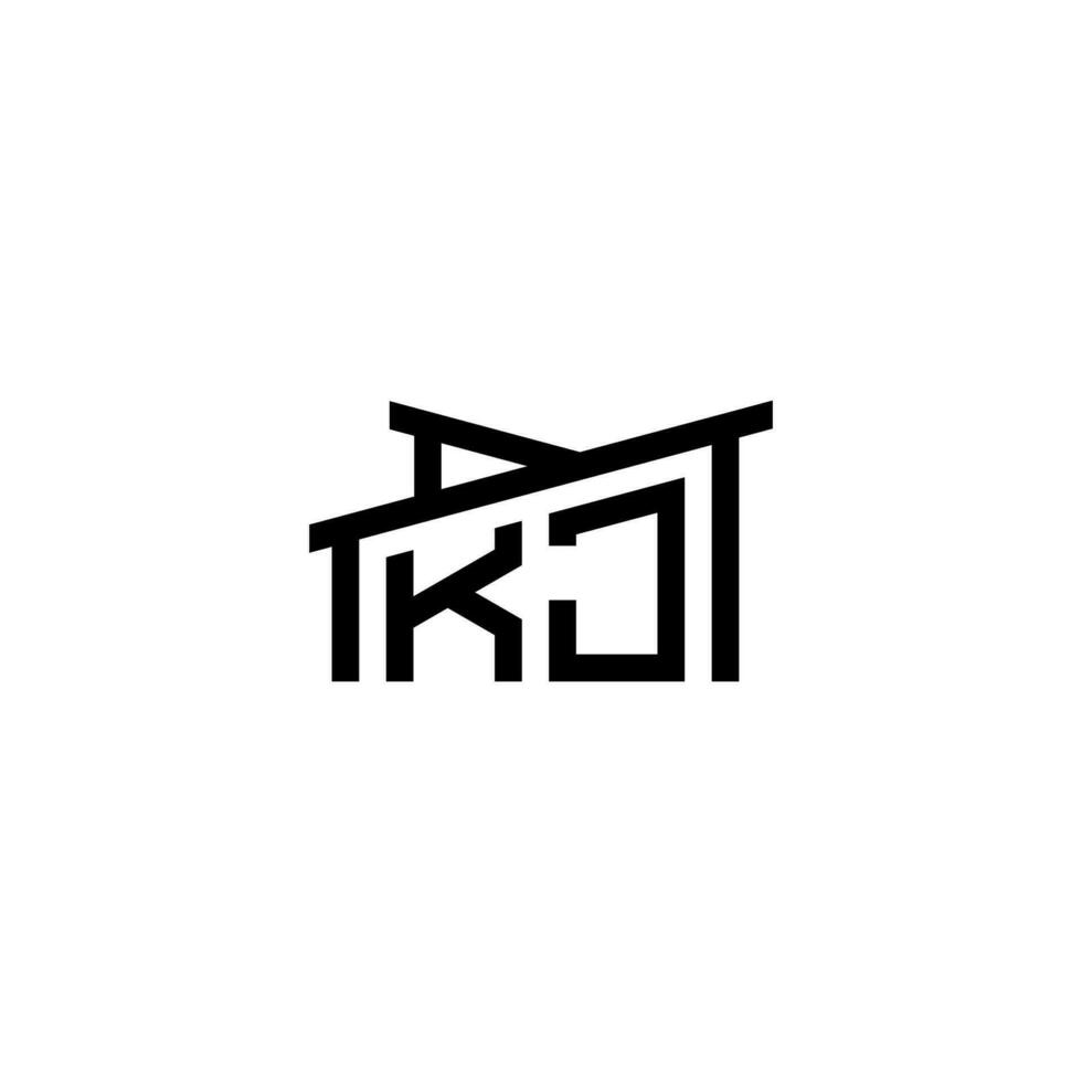 KJ Initial Letter in Real Estate Logo concept vector