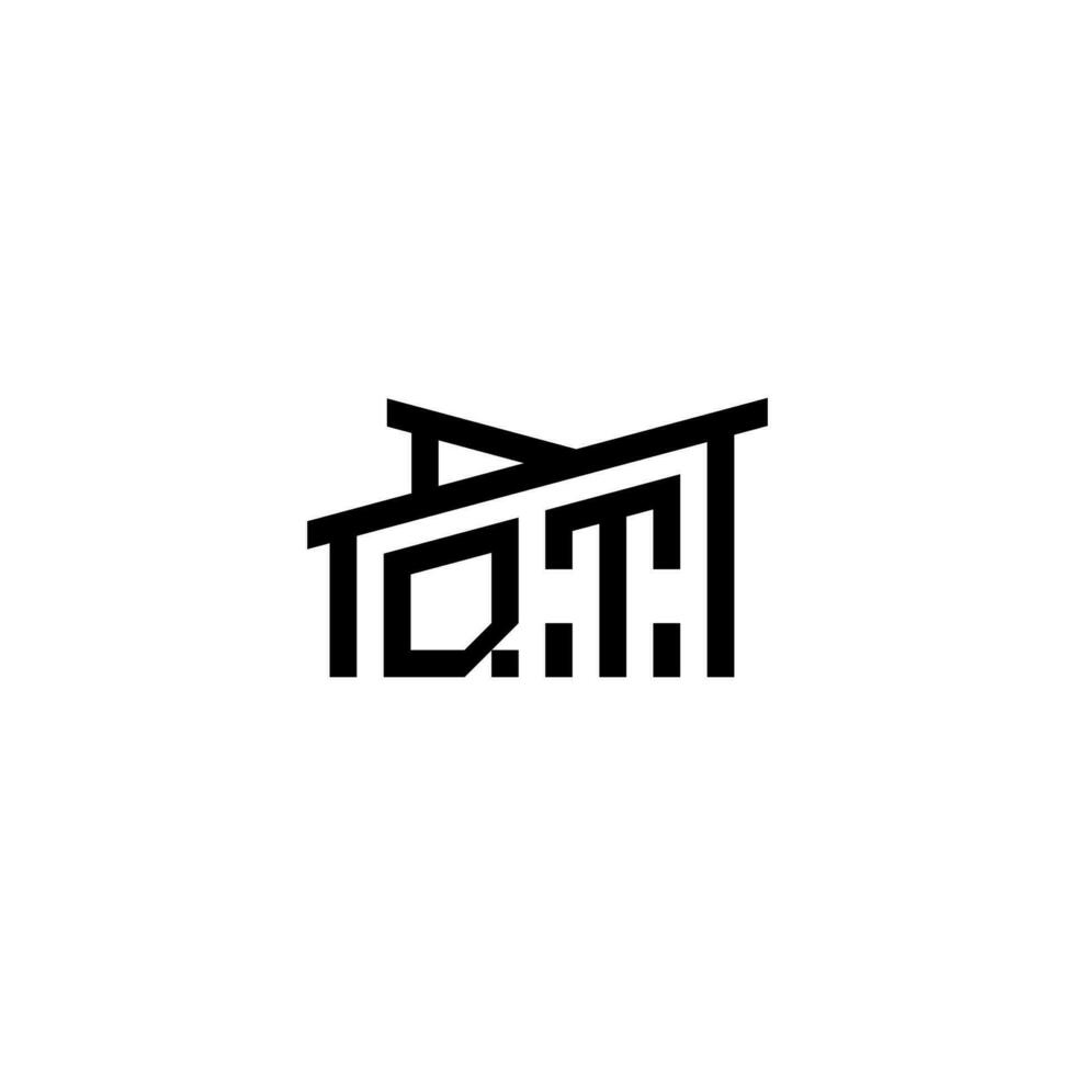 QT Initial Letter in Real Estate Logo concept vector