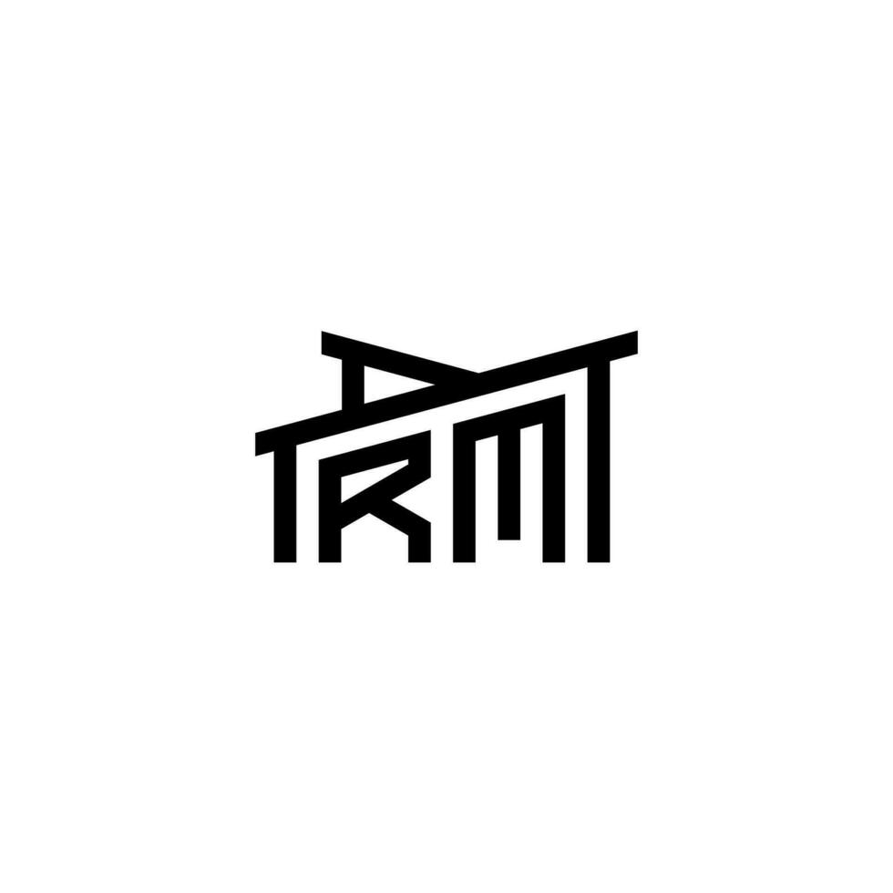 rm inicial letra en real inmuebles logo concepto vector