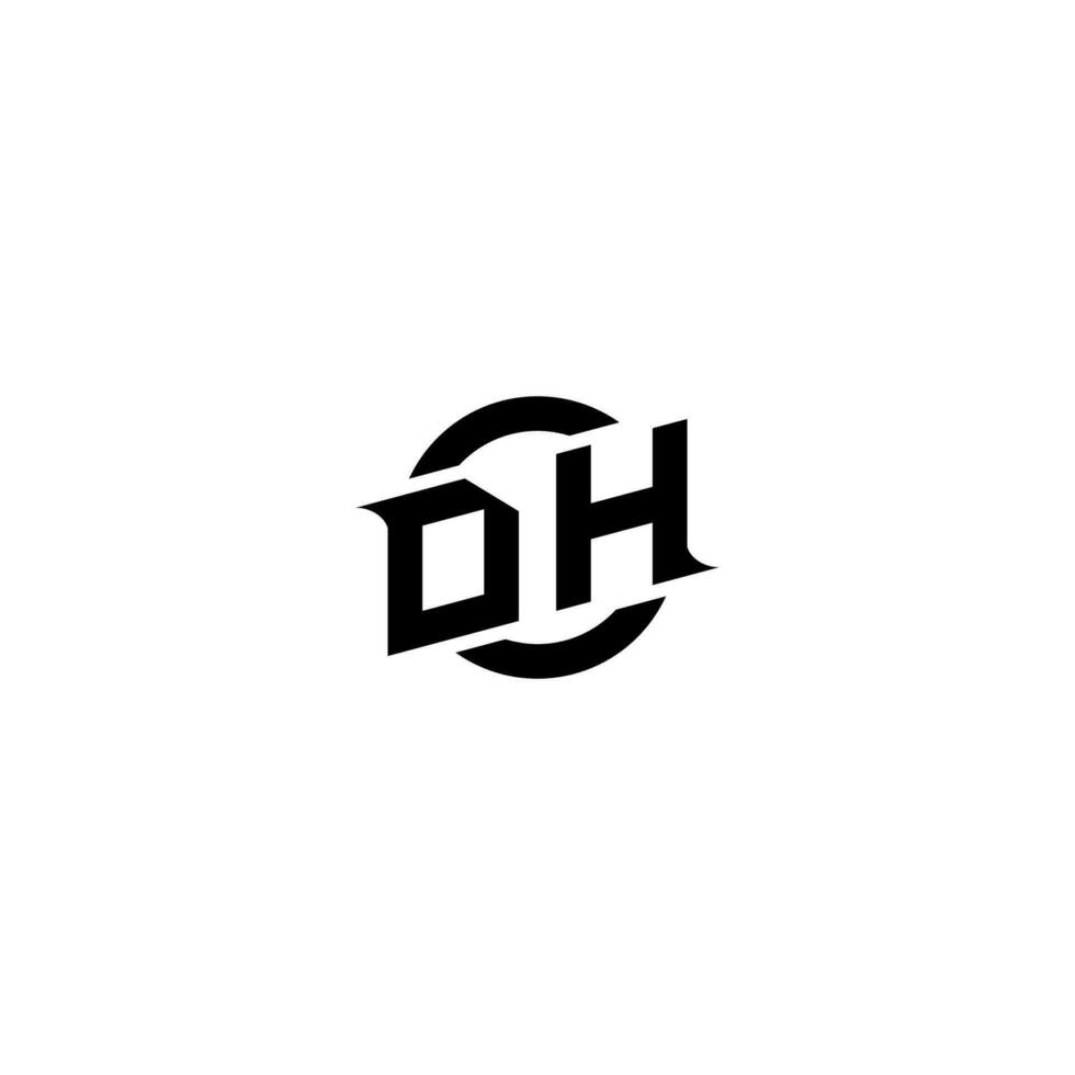 DH Premium esport logo design Initials vector