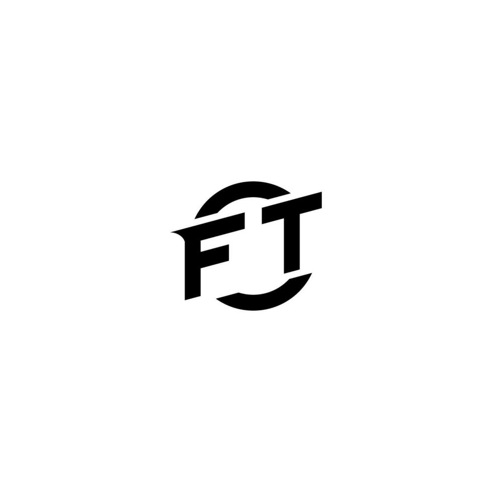 FT Premium esport logo design Initials vector