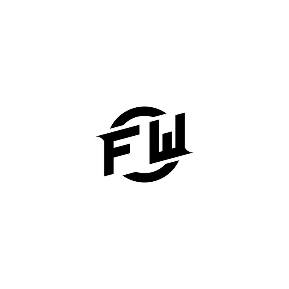 FW Premium esport logo design Initials vector