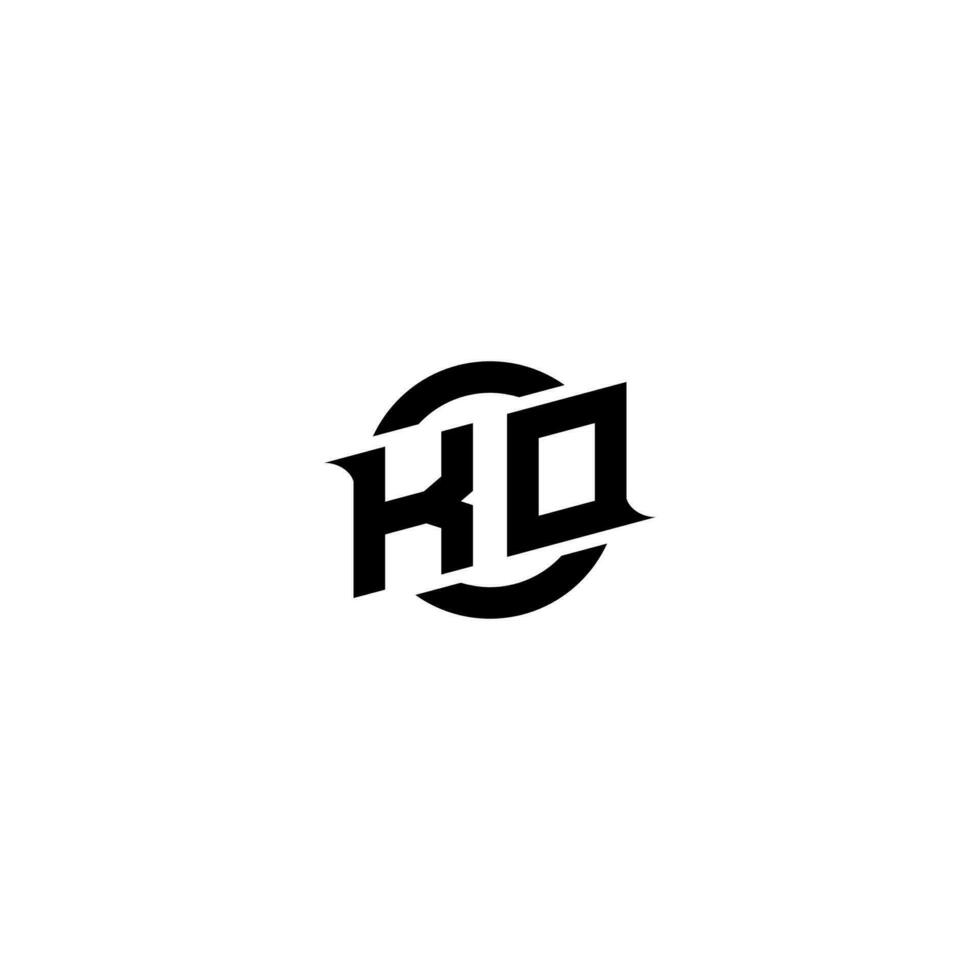 KO Premium esport logo design Initials vector